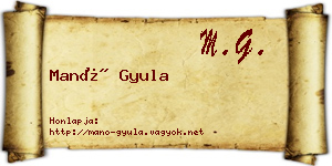Manó Gyula névjegykártya