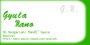 gyula mano business card